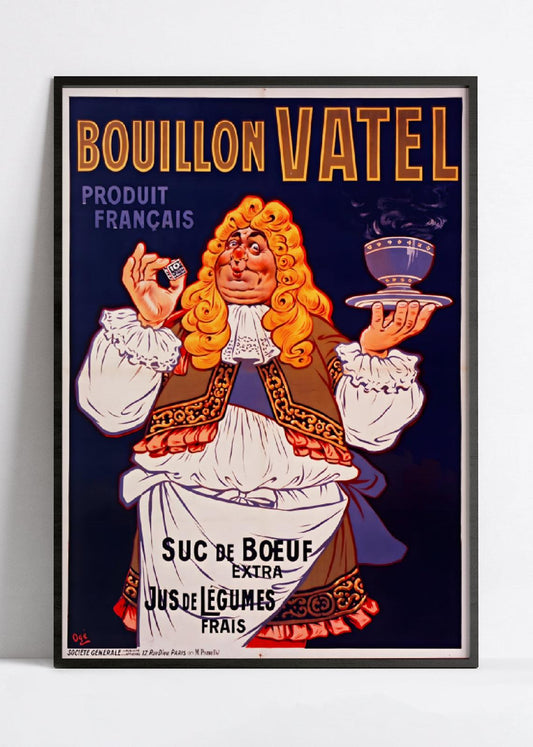 Affiche cuisine vintage "Bouillon Vatel" - Eugène Ogé - Haute Définition - papier mat 230gr/m²