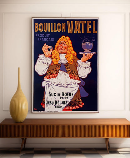 Affiche cuisine vintage "Bouillon Vatel" - Eugène Ogé - Haute Définition - papier mat 230gr/m²