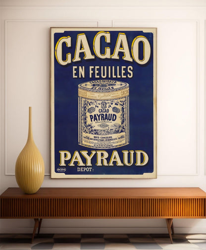Affiche cuisine vintage "Cacao Payraud" - Haute Définition - papier mat 230gr/m²