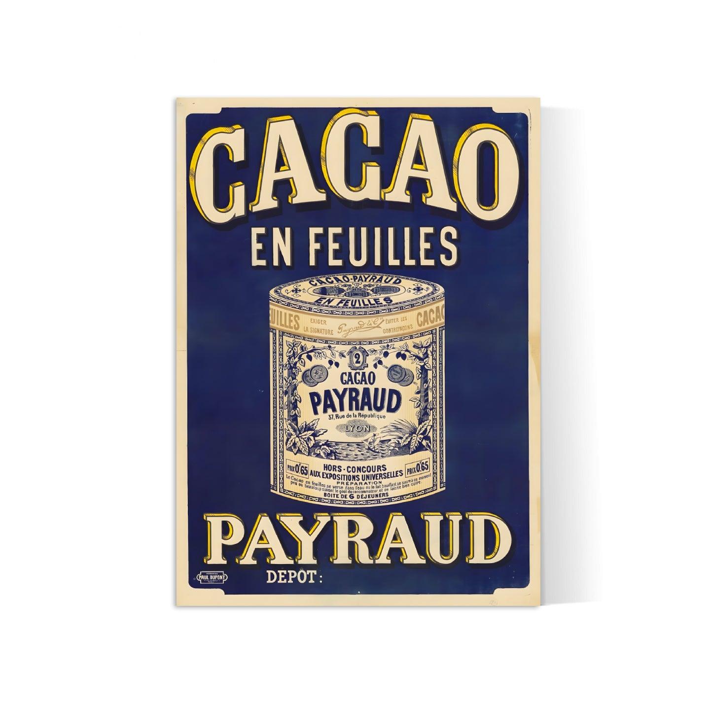 Affiche cuisine vintage "Cacao Payraud" - Haute Définition - papier mat 230gr/m²