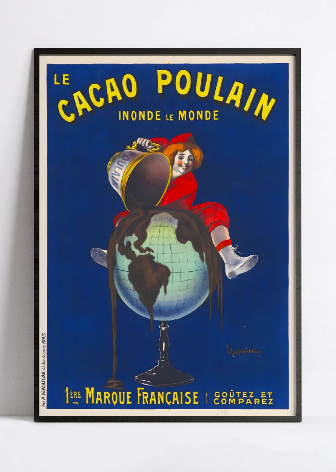 Affiche cuisine vintage "Cacao Poulain" - Leonetto Cappiello - Haute Définition - papier mat 230gr/m²
