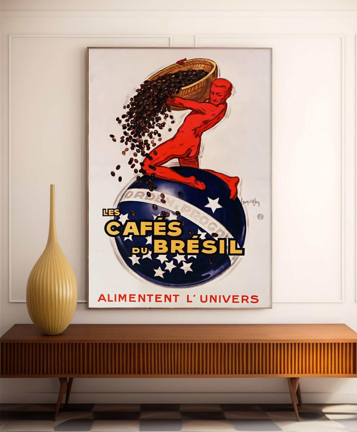 Affiche cuisine vintage "Café du Brésil" - Jean d'Ylen - Haute Définition - papier mat 230gr/m²
