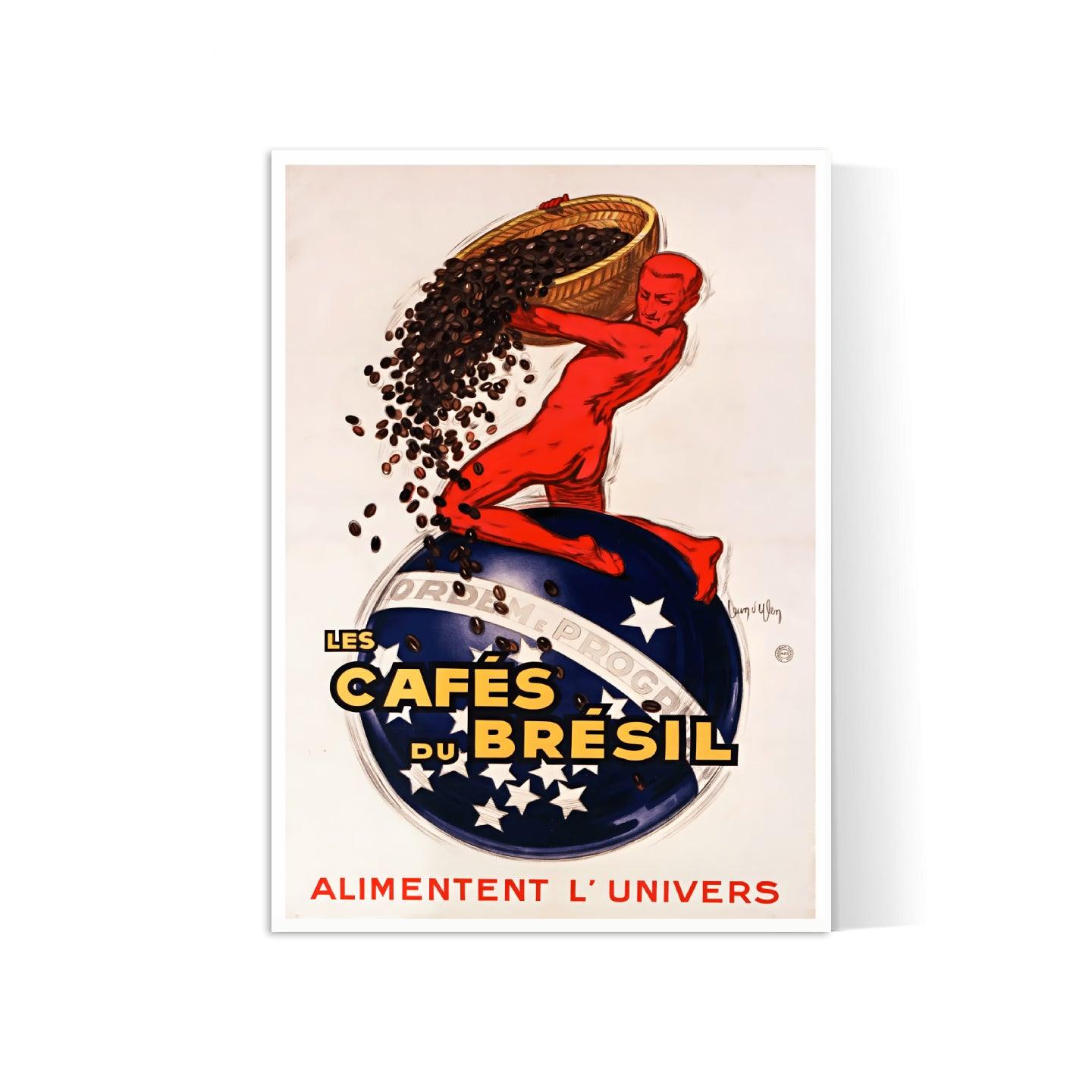 Affiche cuisine vintage "Café du Brésil" - Jean d'Ylen - Haute Définition - papier mat 230gr/m²