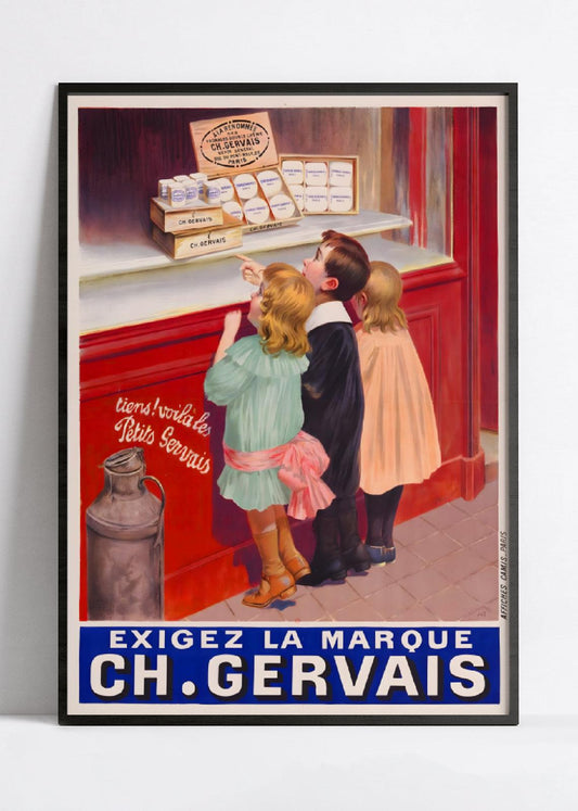 Affiche cuisine vintage "Ch. Gervais - Haute Définition - papier mat 230gr/m²