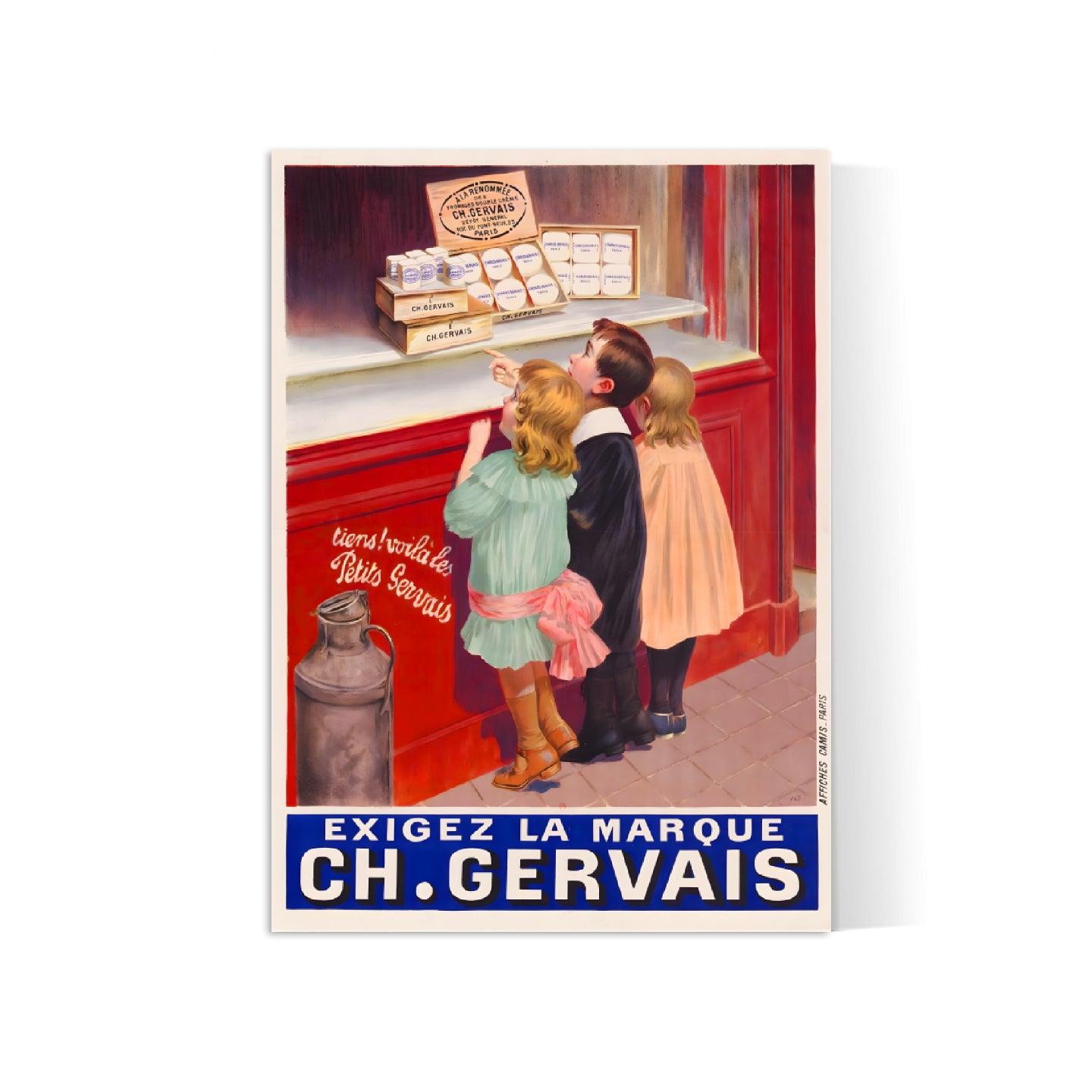 Affiche cuisine vintage "Ch. Gervais - Haute Définition - papier mat 230gr/m²