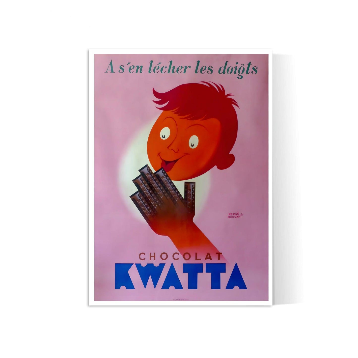 Affiche cuisine vintage "Chocolat Kwatta" - Hervé Morvan - Haute Définition - papier mat 230gr/m²