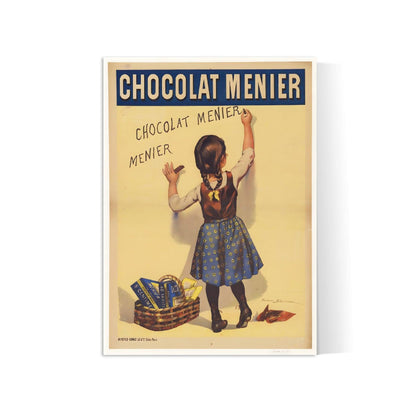 Affiche cuisine vintage "Chocolat Menier - petite fille de dos" - Firmin Bouisset - Haute Définition - papier mat 230gr/m²