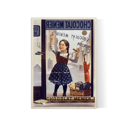 Affiche cuisine vintage "Chocolat Menier - petite fille de face" - Firmin Bouisset - Haute Définition - papier mat 230gr/m²