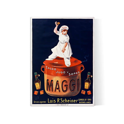 Affiche cuisine vintage "Cube Maggi" - Leonetto Cappiello - Haute Définition - papier mat 230gr/m²