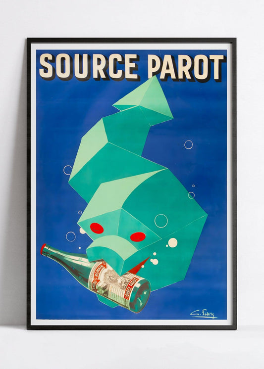Affiche cuisine vintage "Eau gazeuse Source Parot" - Favre - Haute Définition - papier mat 230gr/m²