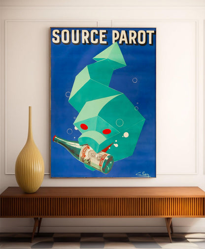 Affiche cuisine vintage "Eau gazeuse Source Parot" - Favre - Haute Définition - papier mat 230gr/m²