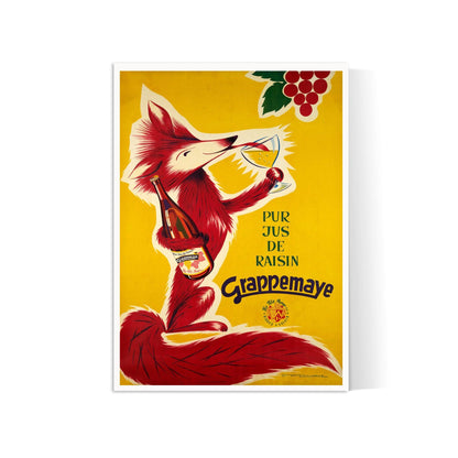 Affiche cuisine vintage "Jus de raisin Grappemaye" - Delapraz - Haute Définition - papier mat 230gr/m²