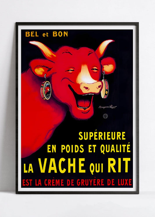 Affiche cuisine vintage "La Vache qui rit" - Benjamin Rabier - Haute Définition - papier mat 230gr/m²
