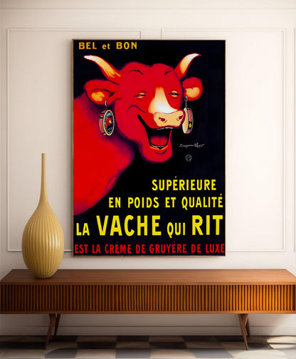 Affiche cuisine vintage "La Vache qui rit" - Benjamin Rabier - Haute Définition - papier mat 230gr/m²