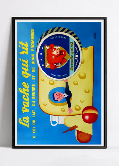 Affiche cuisine vintage "La Vache qui rit" - Hervé Morvan - Haute Définition - papier mat 230gr/m²