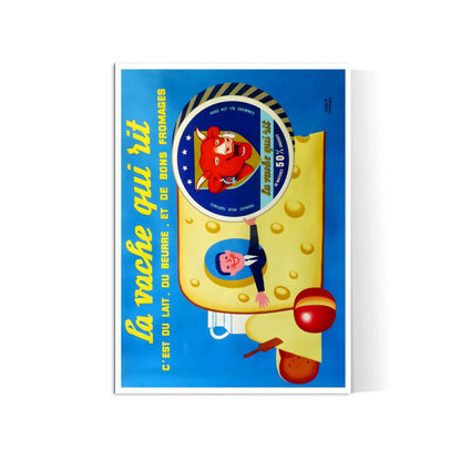 Affiche cuisine vintage "La Vache qui rit" - Hervé Morvan - Haute Définition - papier mat 230gr/m²
