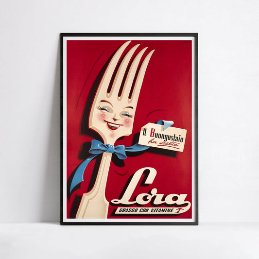 Affiche cuisine vintage "Lora"- Haute Définition - papier mat 230gr/m²