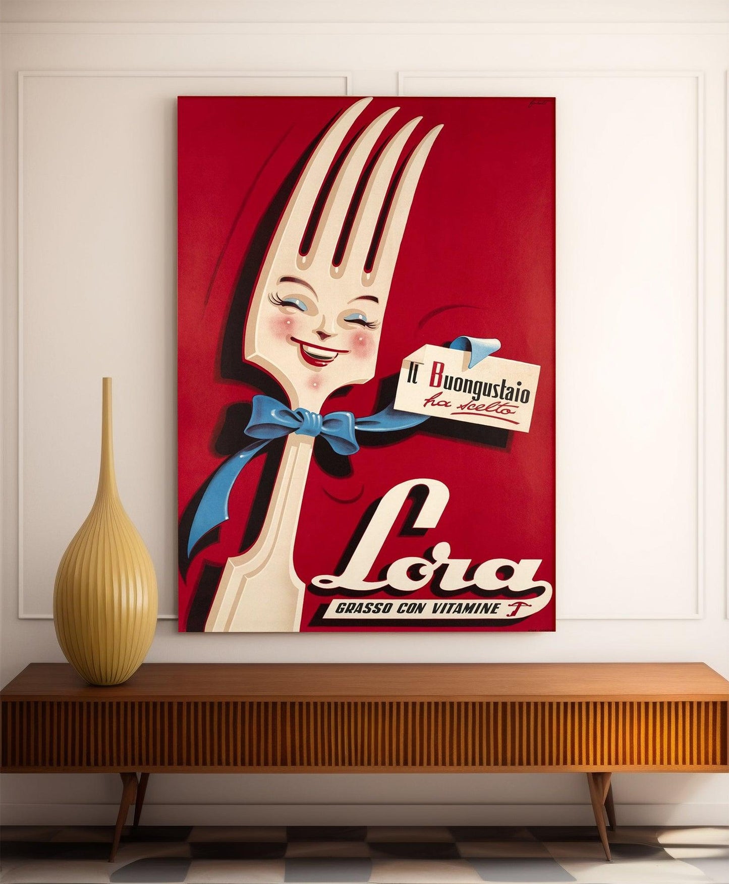 Affiche cuisine vintage "Lora"- Haute Définition - papier mat 230gr/m²