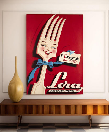 Affiche cuisine vintage "Lora"- Haute Définition - papier mat 230gr/m²