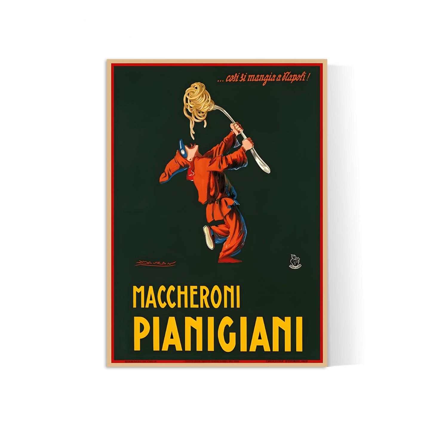 Affiche cuisine vintage "Maccheroni Pianigiani"- Achille Mauzan- Haute Définition - papier mat 230gr/m²