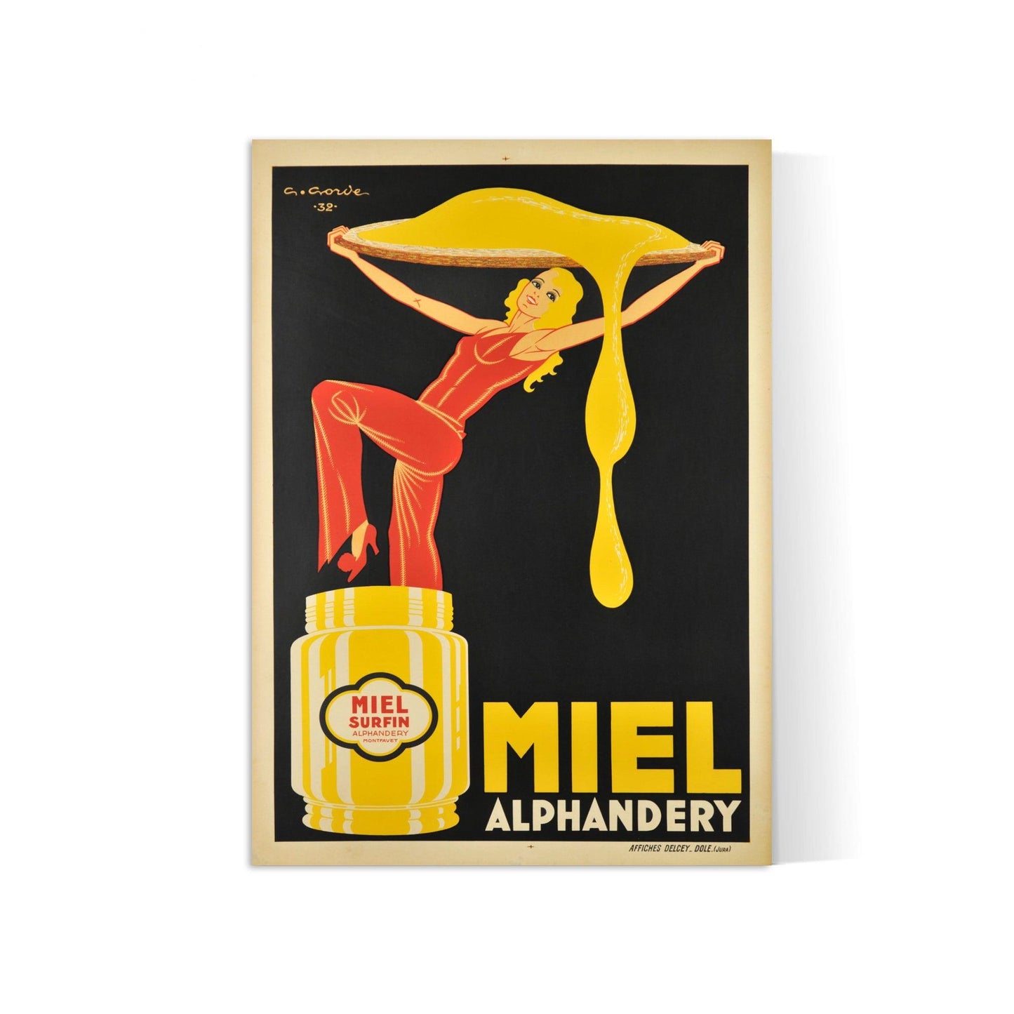 Affiche cuisine vintage "Miel Alphandery" - Gaston Gorde - Haute Définition - papier mat 230gr/m²