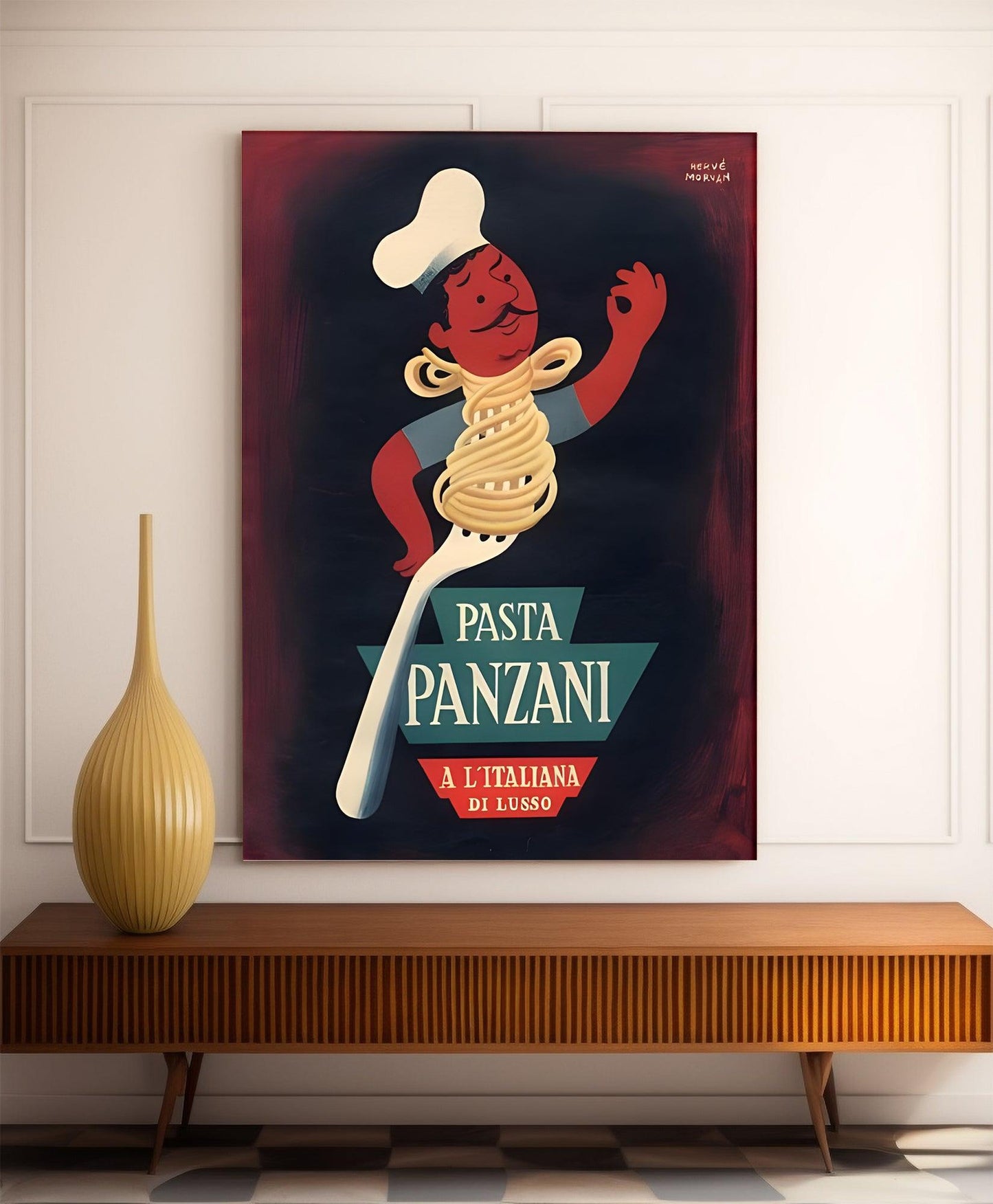 Affiche cuisine vintage "Panzani"- Hervé Morvan - Haute Définition - papier mat 230gr/m²