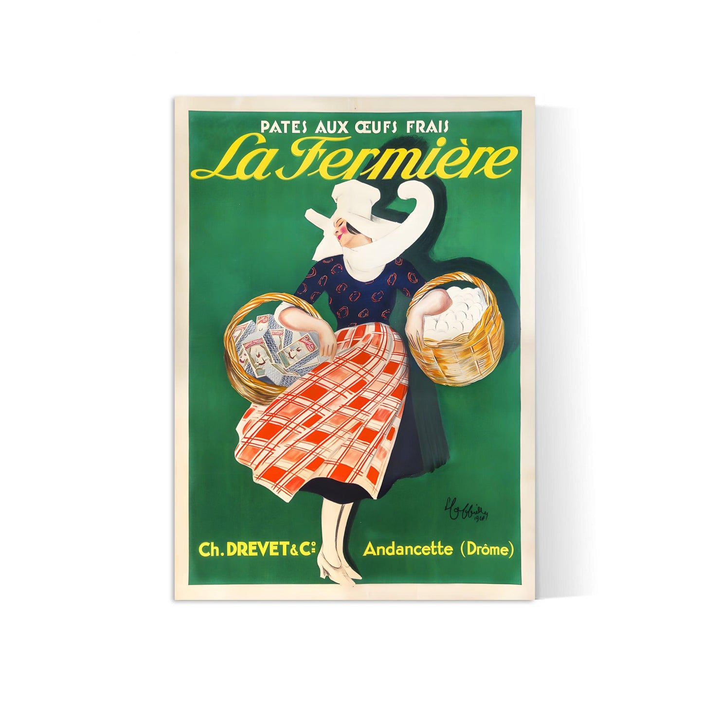 Affiche cuisine vintage "Pâtes aux oeufs La Fermière"- Leonetto Cappiello - Haute Définition - papier mat 230gr/m²