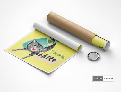 Affiche cuisine vintage "Perrier, l'eau qui fait pschitt" - FIX MASSEAU - Haute Définition - papier mat 230gr/m²
