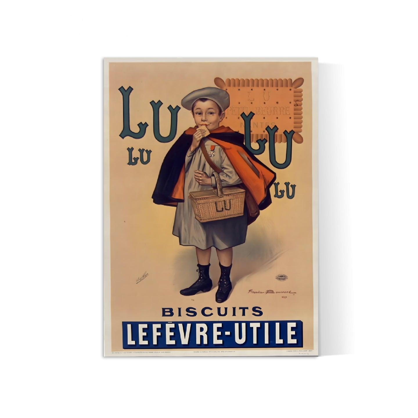 Affiche cuisine Vintage "Petit Beurre LU" - Firmin Bouisset - Haute Définition - papier mat 230gr/m²