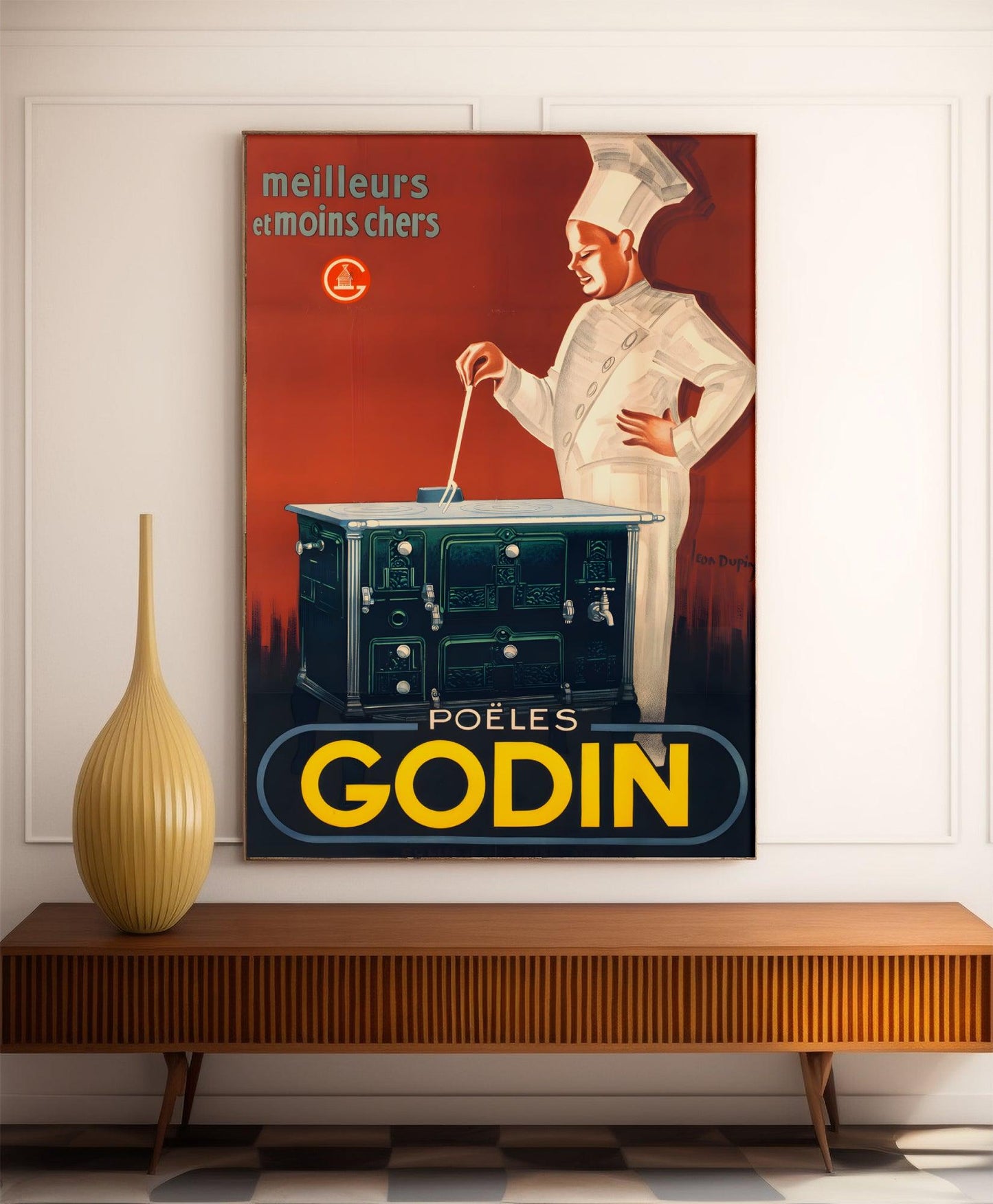 Affiche cuisine vintage "Poëles Godin" - Haute Définition - papier mat 230gr/m²