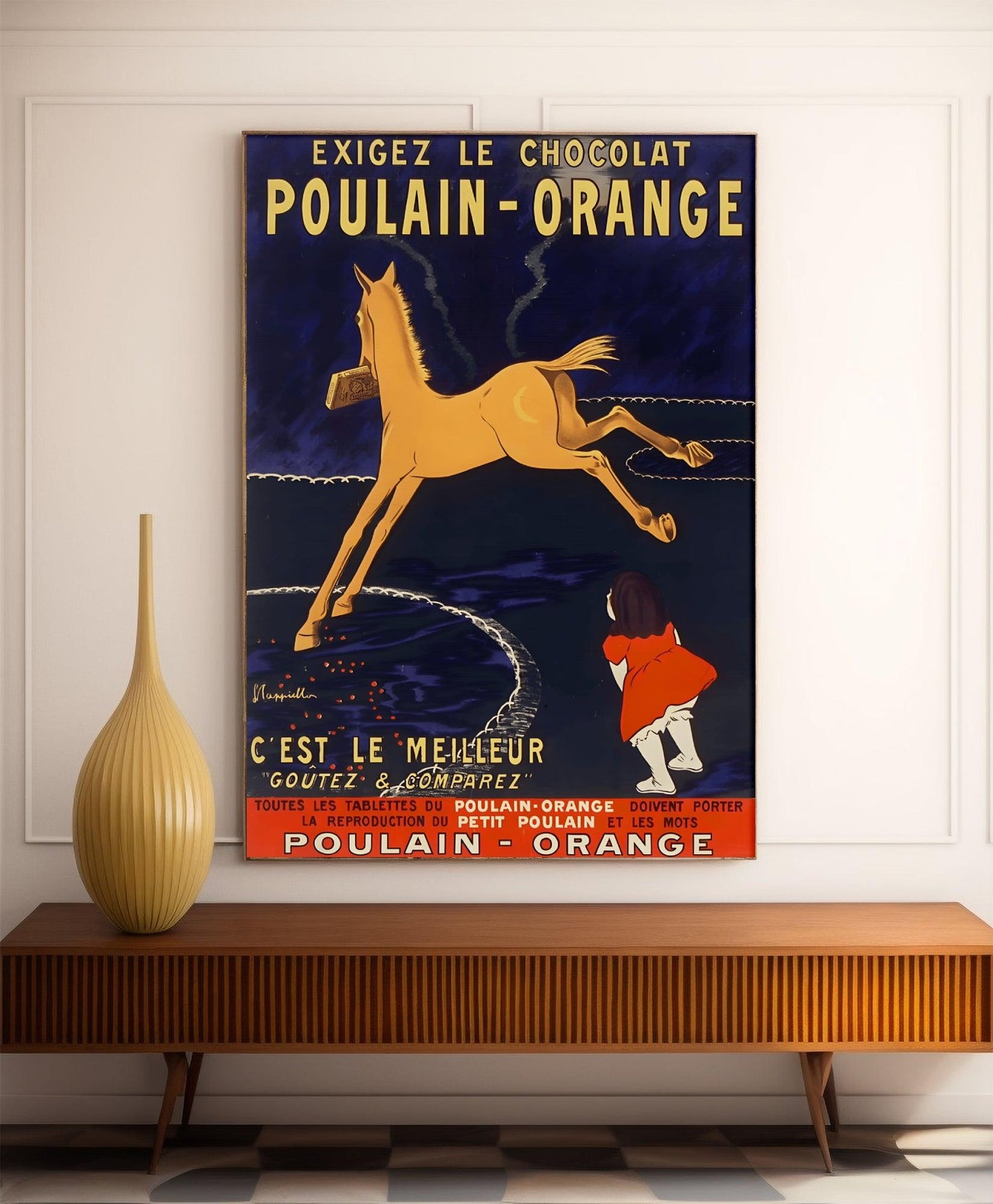 Affiche cuisine vintage "Poulain Orange" - Leonetto Cappiello - Haute Définition - papier mat 230gr/m²