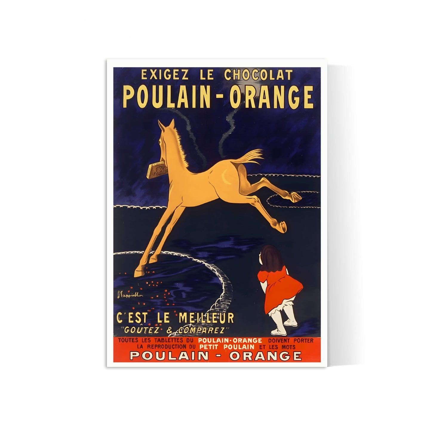 Affiche cuisine vintage "Poulain Orange" - Leonetto Cappiello - Haute Définition - papier mat 230gr/m²