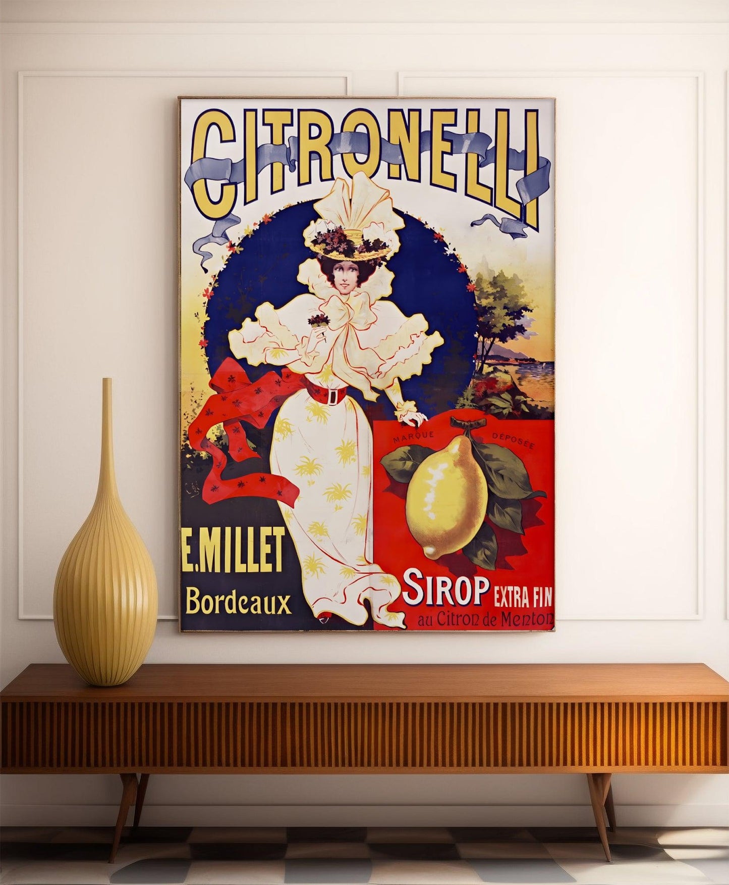 Affiche cuisine vintage "Sirop Citronelli" - Eugène Ogé - Haute Définition - papier mat 230gr/m²