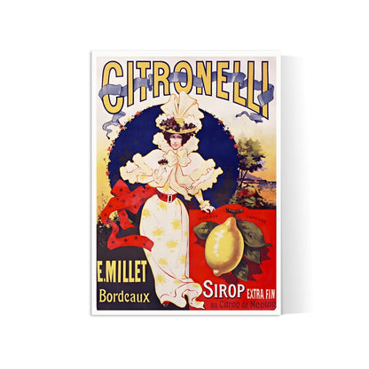 Affiche cuisine vintage "Sirop Citronelli" - Eugène Ogé - Haute Définition - papier mat 230gr/m²