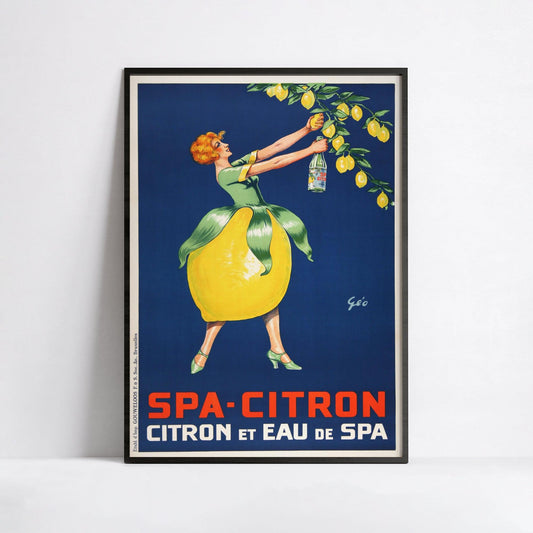 Affiche cuisine vintage "Sirop Spa Citron" - Géo - Haute Définition - papier mat 230gr/m²