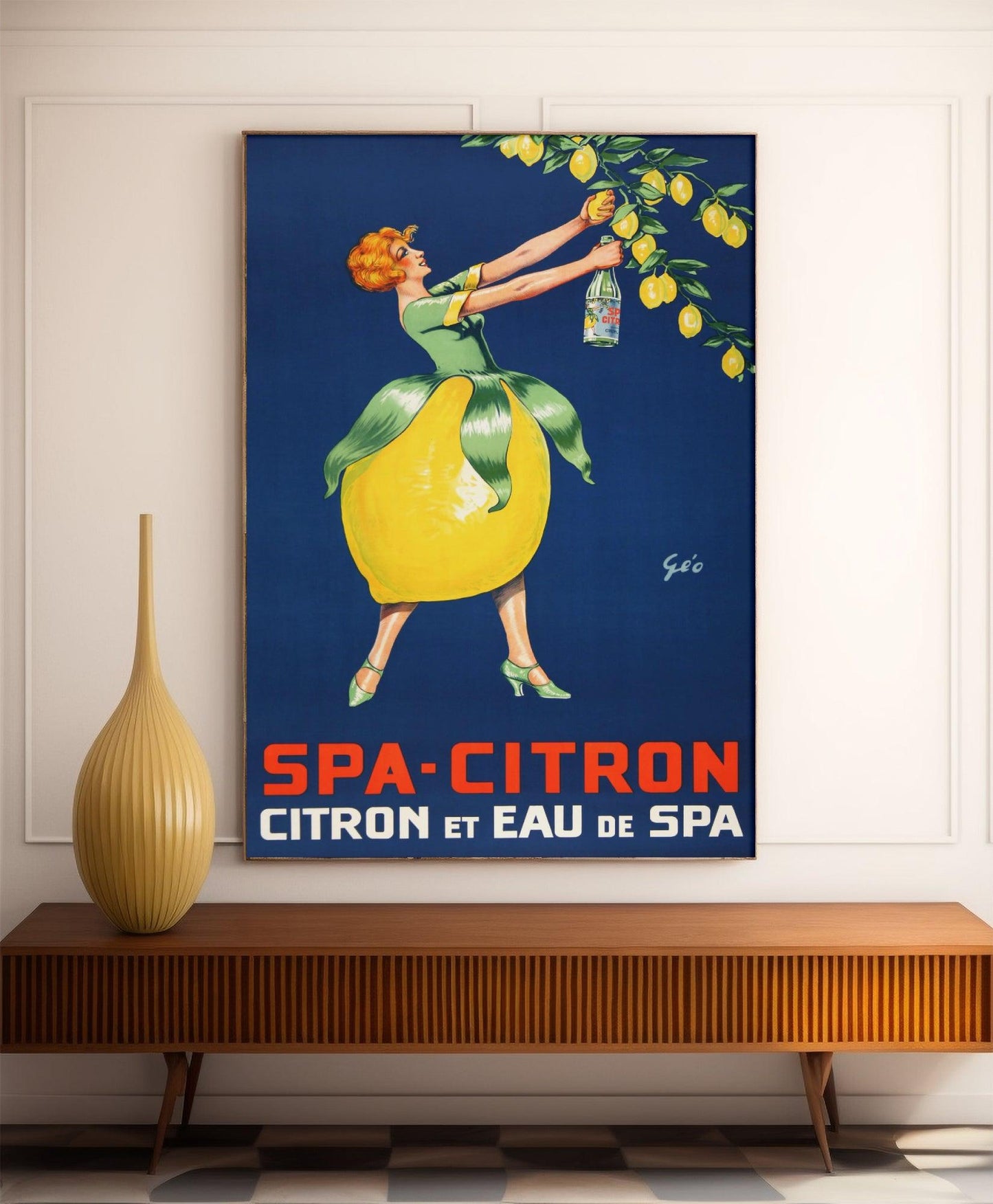 Affiche cuisine vintage "Sirop Spa Citron" - Géo - Haute Définition - papier mat 230gr/m²