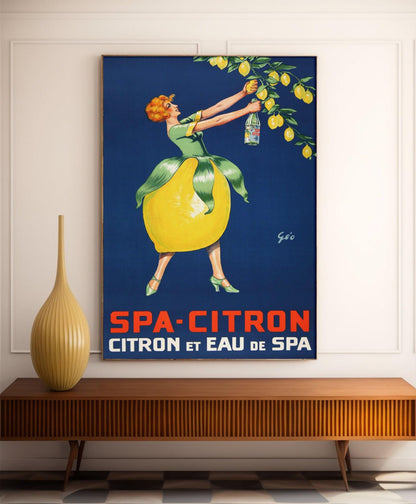 Affiche cuisine vintage "Sirop Spa Citron" - Géo - Haute Définition - papier mat 230gr/m²