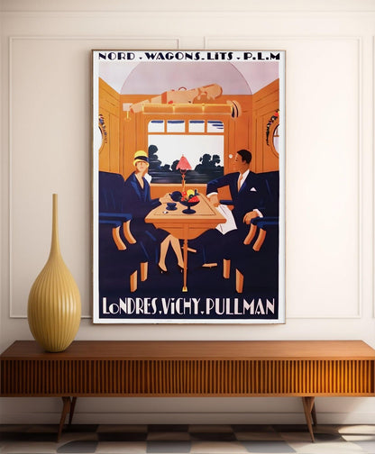 Affiche "Londres - Vichy - Pullman" vintage - Jean-Raoul Naurac - Haute Définition - papier mat 230gr/m2
