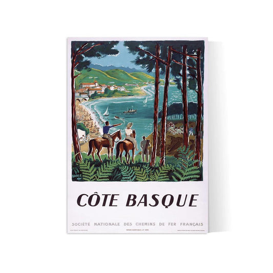 Affiche murale vintage "Côte Basque" - Haute Définition - papier mat 230gr/m²