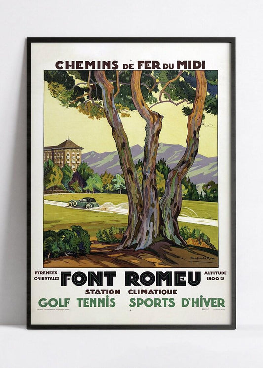 Affiche murale vintage "Font Romeu" - Haute Définition - papier mat 230gr/m²