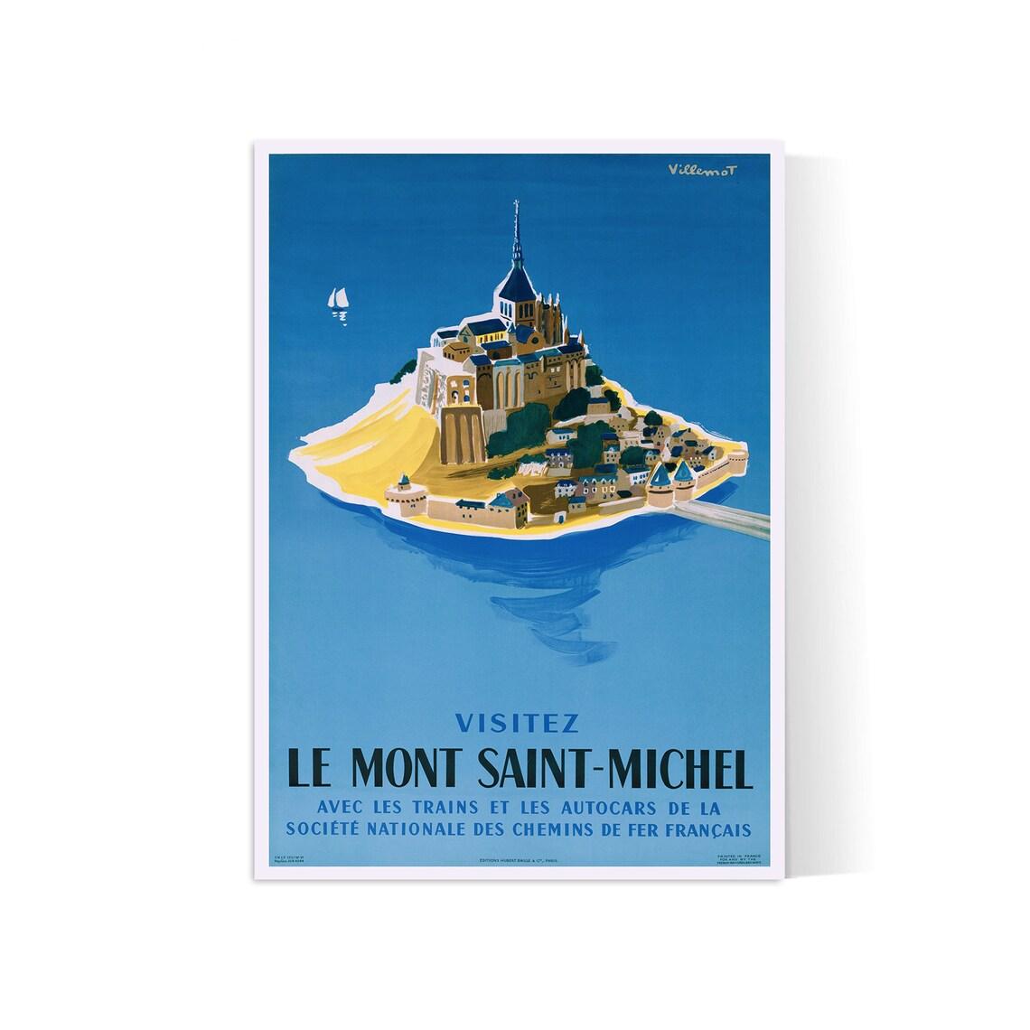 Affiche murale vintage "Mont St Michel"  Air France - Haute Définition - papier mat 230gr/m²
