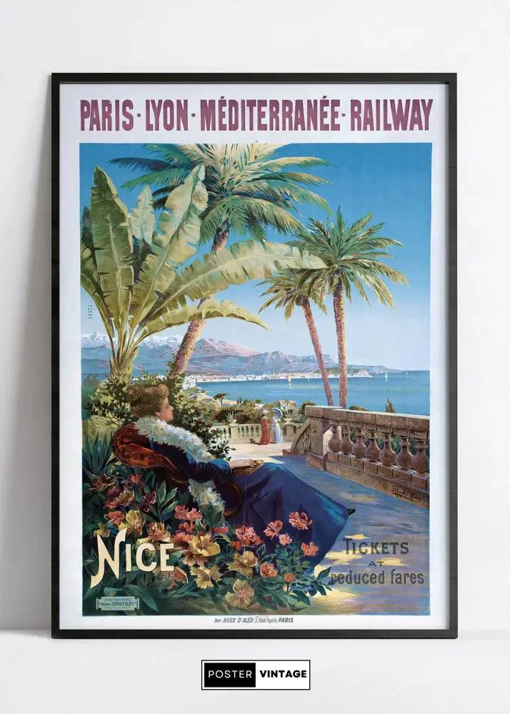 Affiche "Nice" vintage - Hugo D'Alesi - Haute Définition - papier mat 230gr/m2