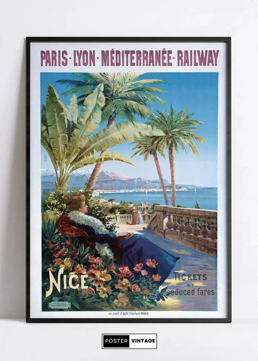 Affiche "Nice" vintage - Hugo D'Alesi - Haute Définition - papier mat 230gr/m2