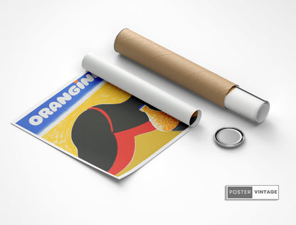 Affiche Orangina "Bronzette sur la plage " - Villemot - Haute Définition - papier mat 230gr/m²