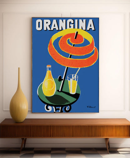 Affiche Orangina "Terrase et Parasol " - Villemot - Haute Définition - papier mat 230gr/m²