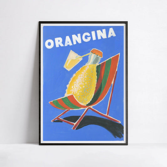 Affiche Orangina "Transat" - Villemot - Haute Définition - papier mat 230gr/m²