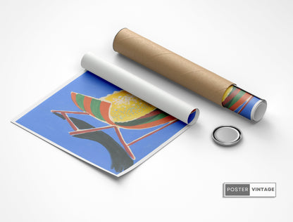 Affiche Orangina "Transat" - Villemot - Haute Définition - papier mat 230gr/m²