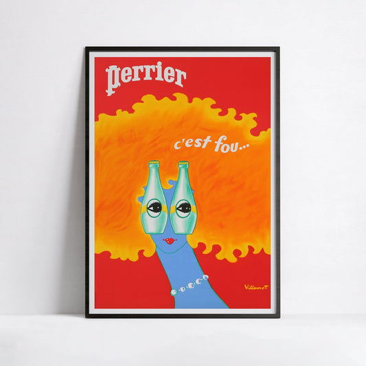 Affiche Perrier "Lunettes" - Villemot - Haute Définition - papier mat 230gr/m²
