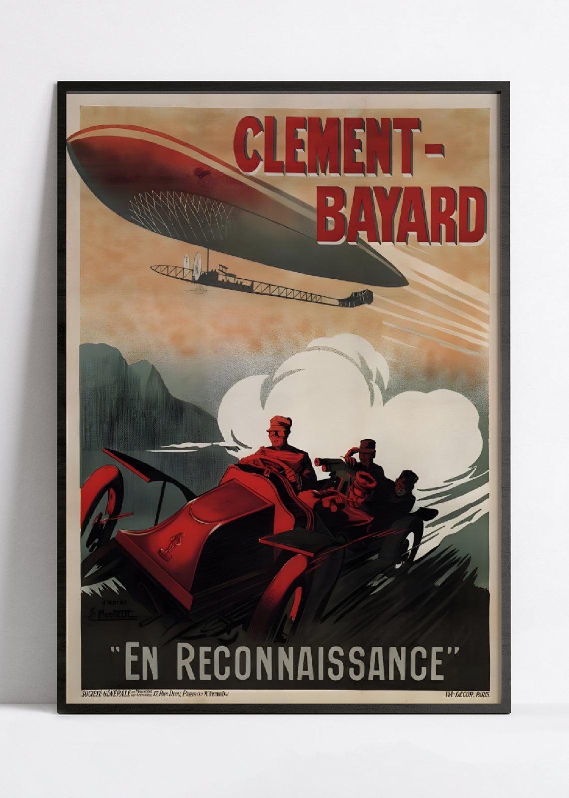 Affiche publicitaire vintage "Clément-Bayard" - Ernest Montaut - Haute Définition - papier mat 230gr/m²