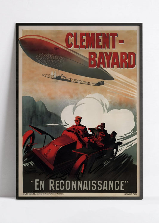Affiche publicitaire vintage "Clément-Bayard" - Ernest Montaut - Haute Définition - papier mat 230gr/m²